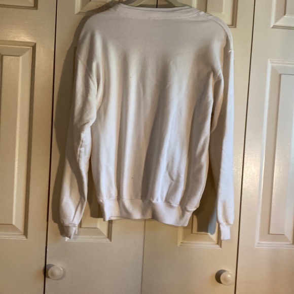 White 3 small  trees adorn the front banded sleeves and waistband  size m $15.00 - Picture 4 of 4